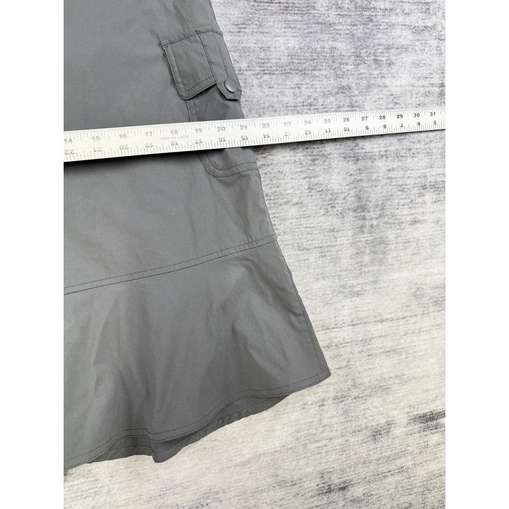 Royal Robbins Discovery Skirt Gray Sz 10 Cargo Pocket Flounce Hem Gorpcore